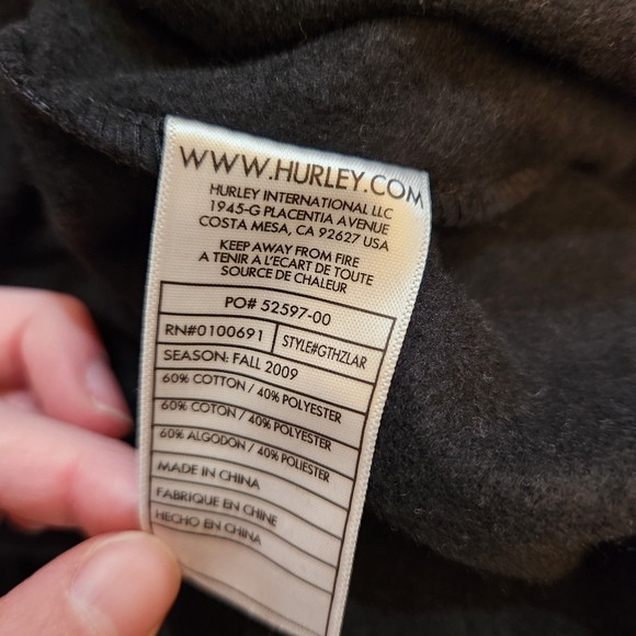Hurley Zip Up Hooded Sweatshirt - Picture 5 of 5